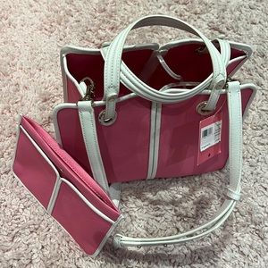 Brand New Kate Spade pink & white purse